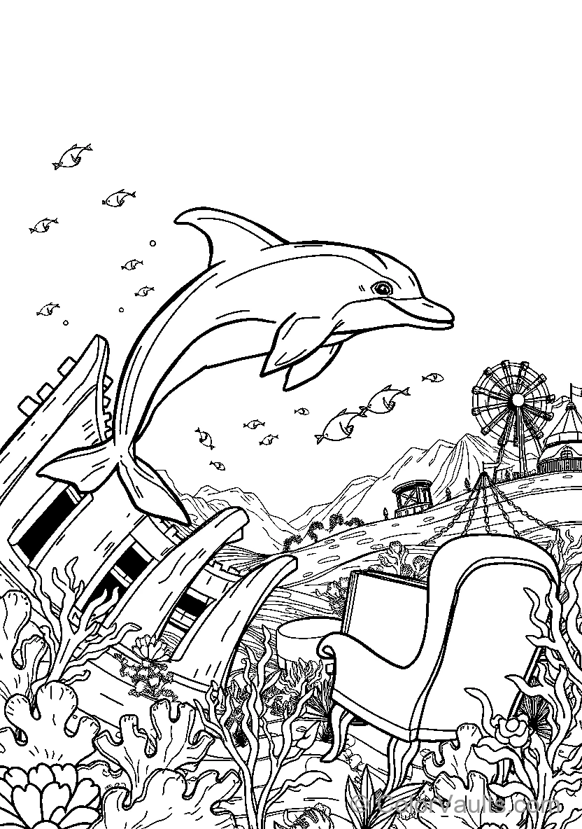 Dolphin Jumping Underwater