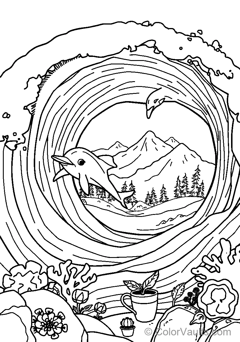 Dolphin In Wave