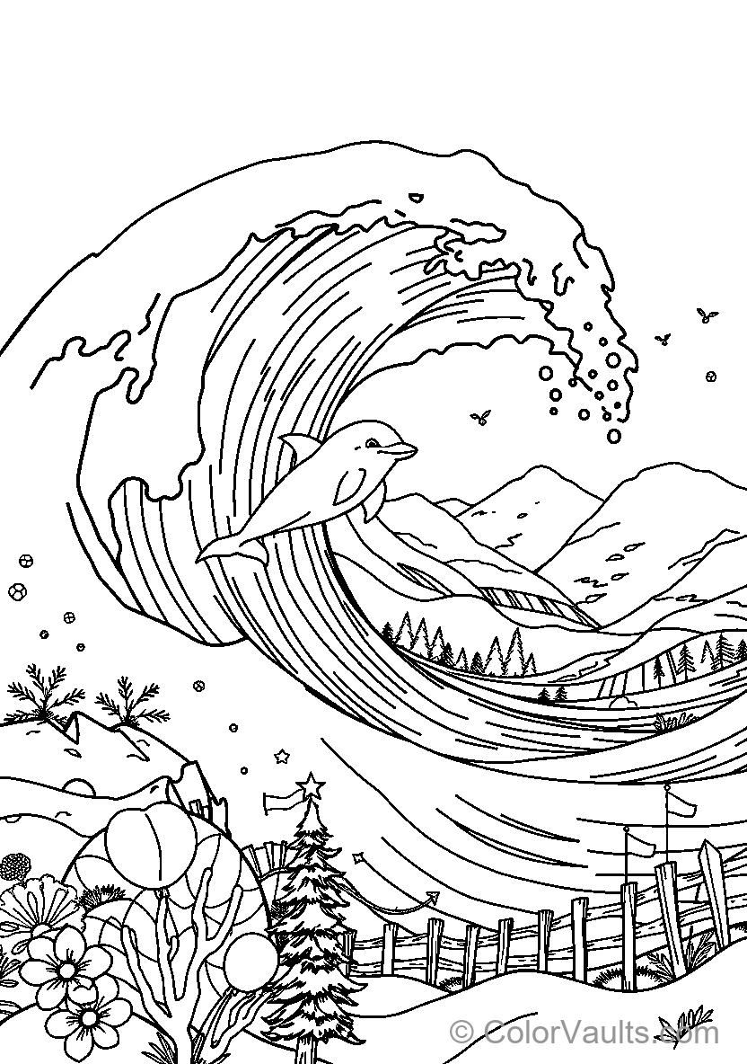 Dolphin On A Wave