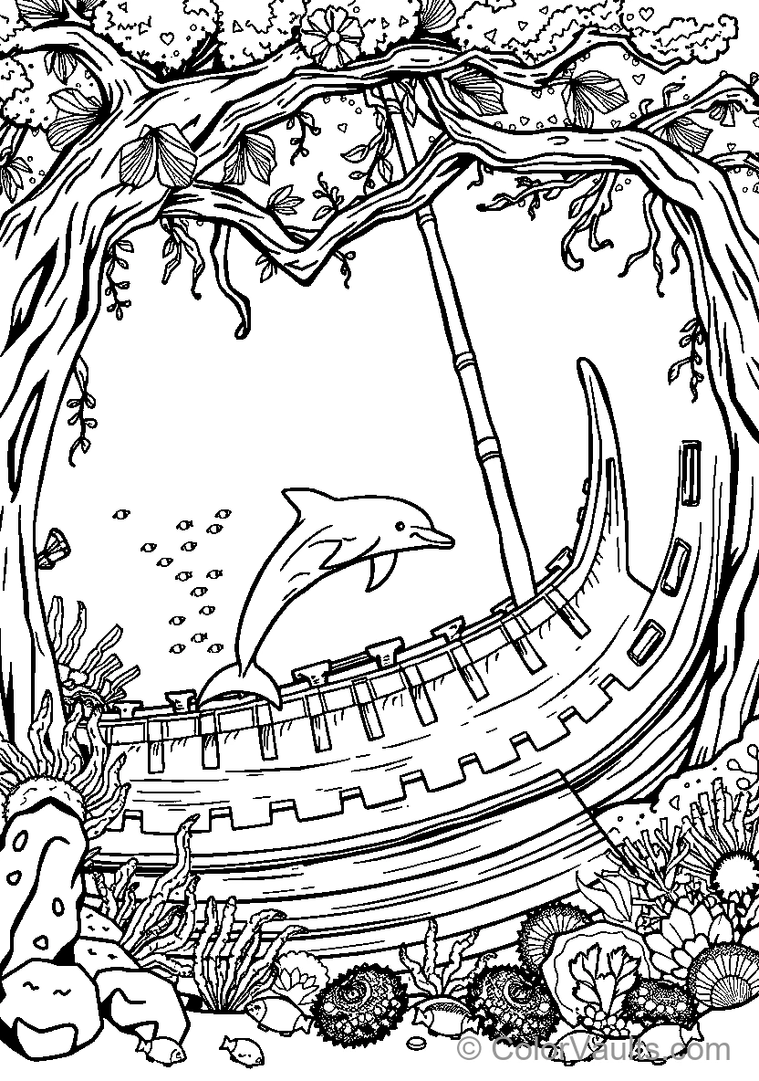 Dolphin On A Futuristic Submarine