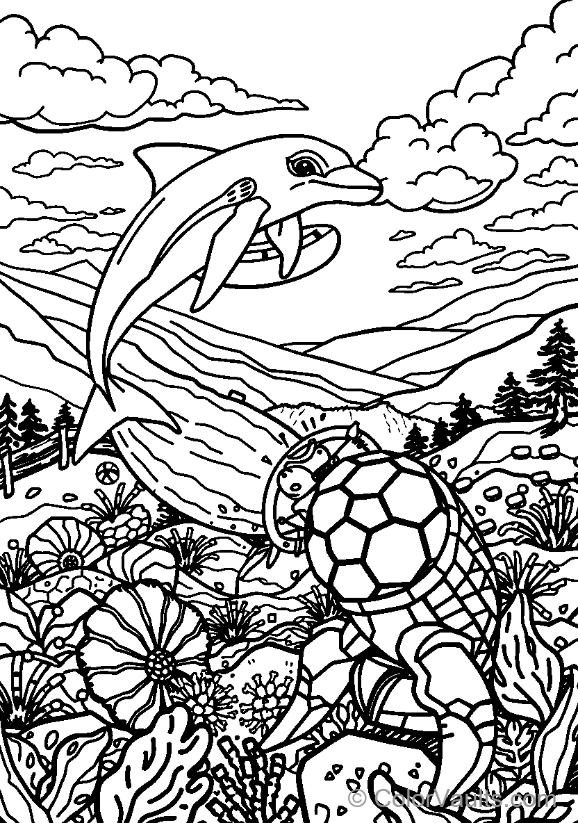 Dolphin Playing Soccer