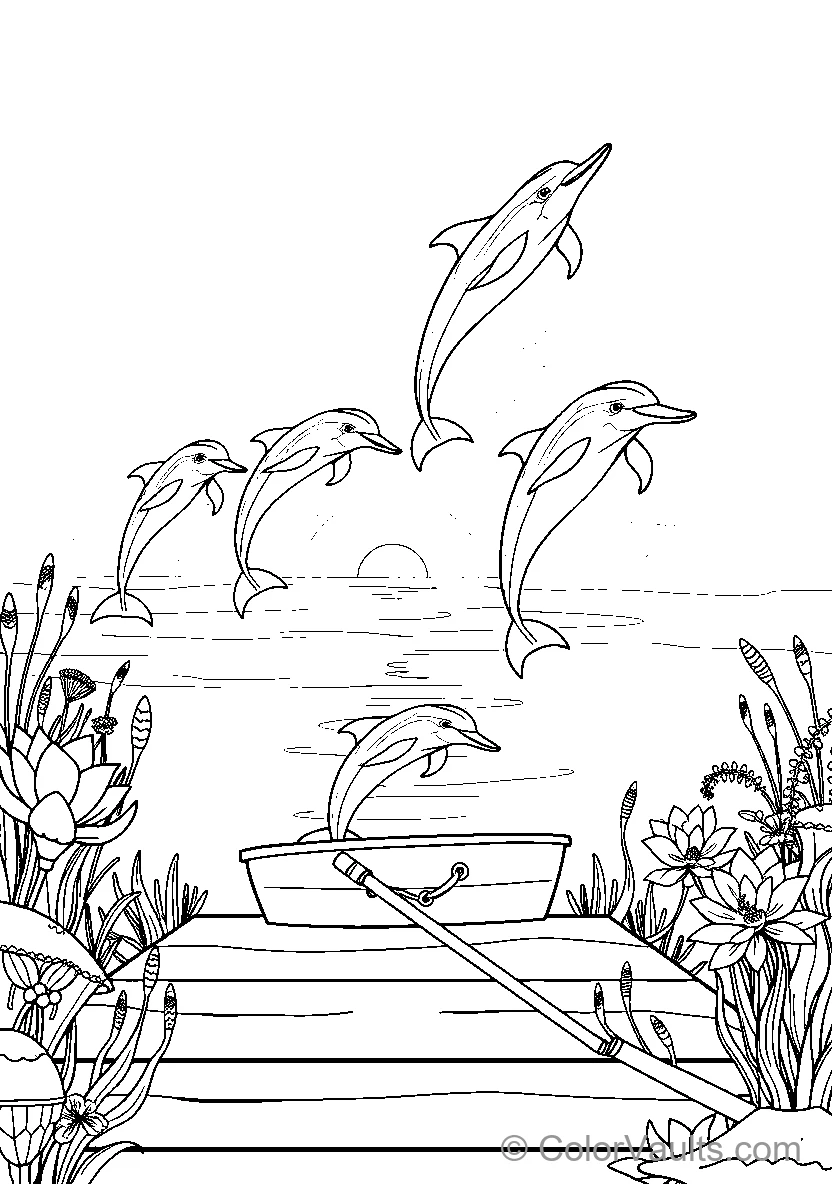 Dolphins Jumping Out Of Water (Scene 2)