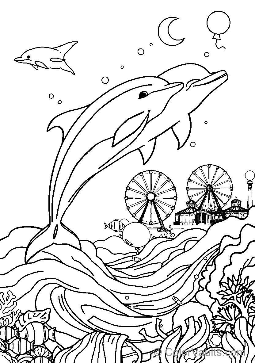Dolphins At An Amusement Park (Scene 3)