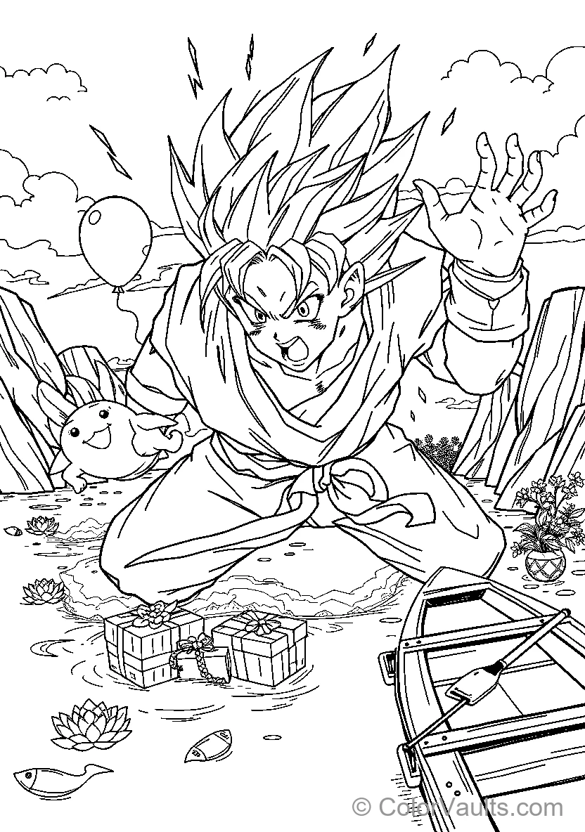 Character In Super Saiyan Pose (Scene 3)