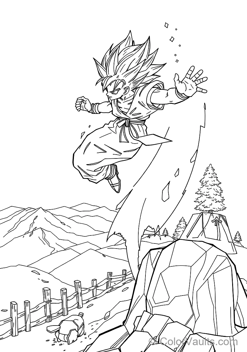 Goku in Ultra Instinct Sign Form mit Silver Aura