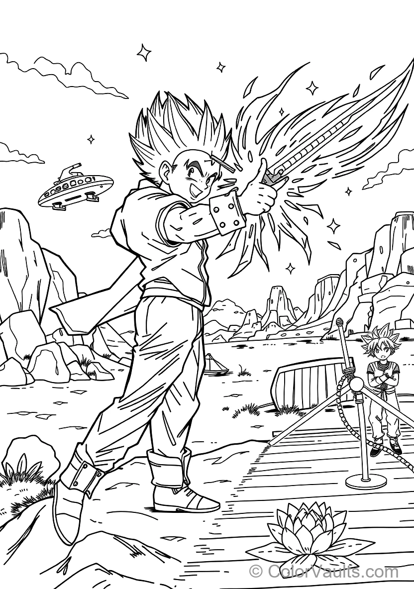 Future Trunks mit Capsule Corp Jacket und Broadsword (Scene 3)