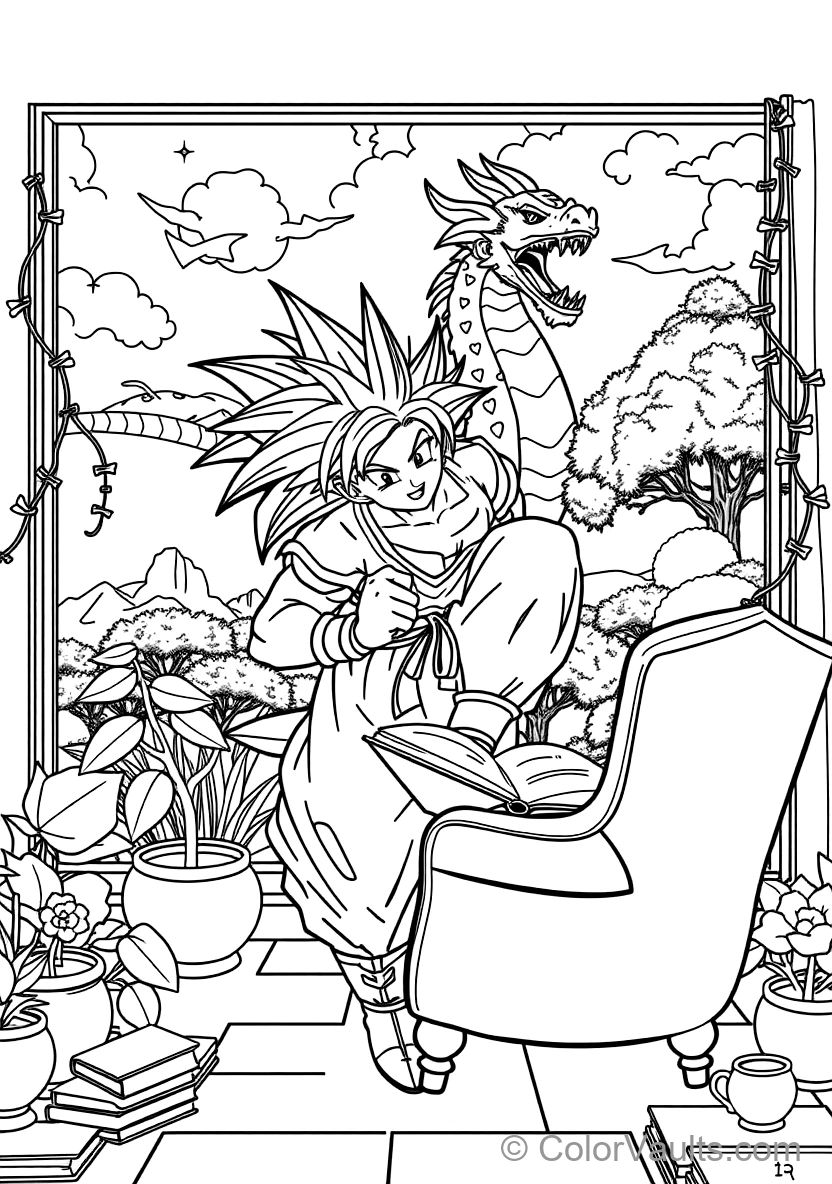 Goku in Super Saiyan 3 Form mit Long Flowing Hair (Scene 2)