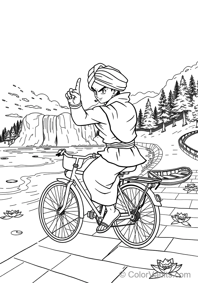 Piccolo in White Weighted Turban und Cape