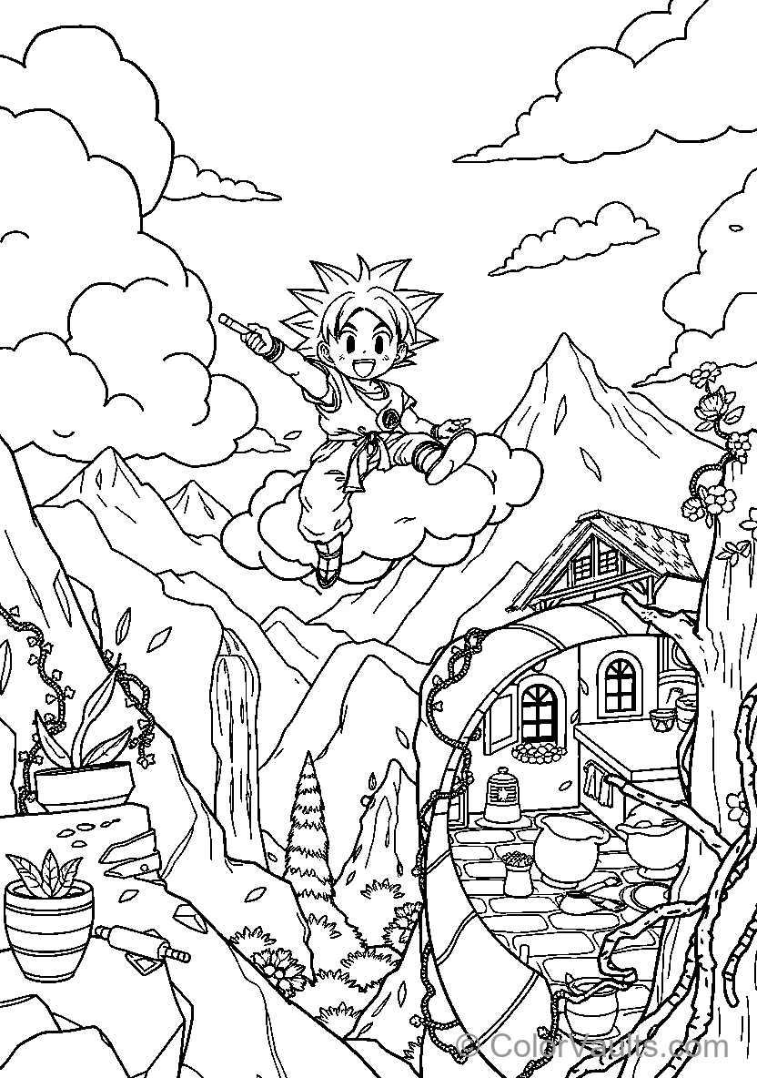 Floating Warrior Over Mountains