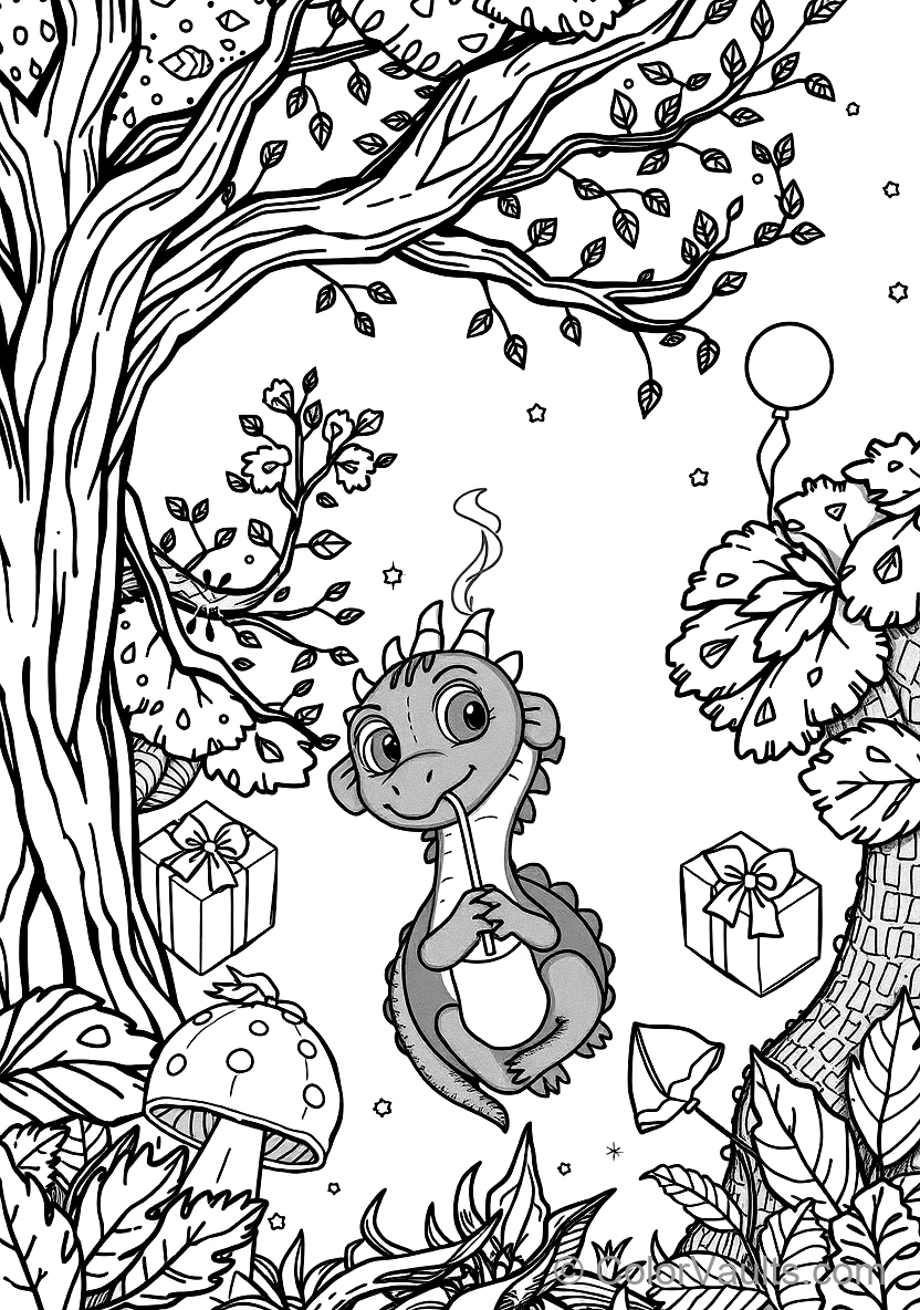 Friendly Baby Dragon Roasting a Marshmallow on a Stick (Scene 6)