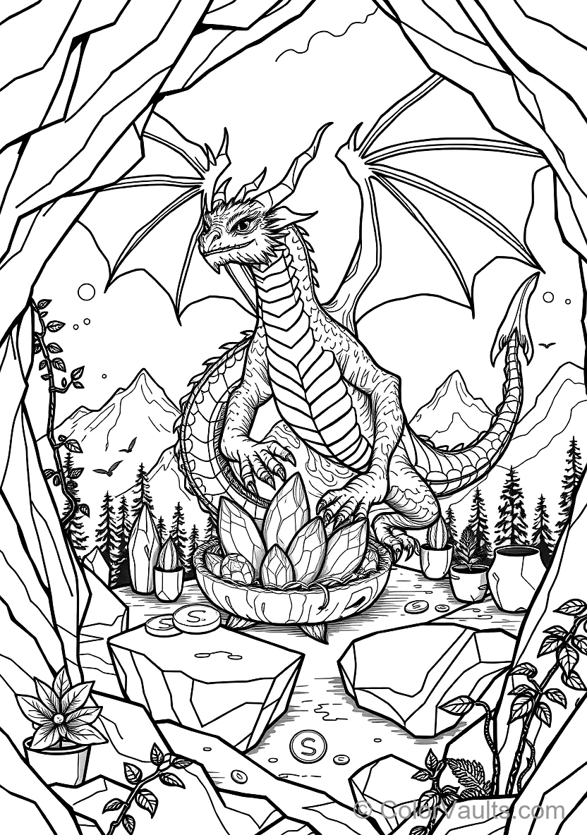 Mother Dragon Curling Wings Around a Nest of Glowing (Scene 5)