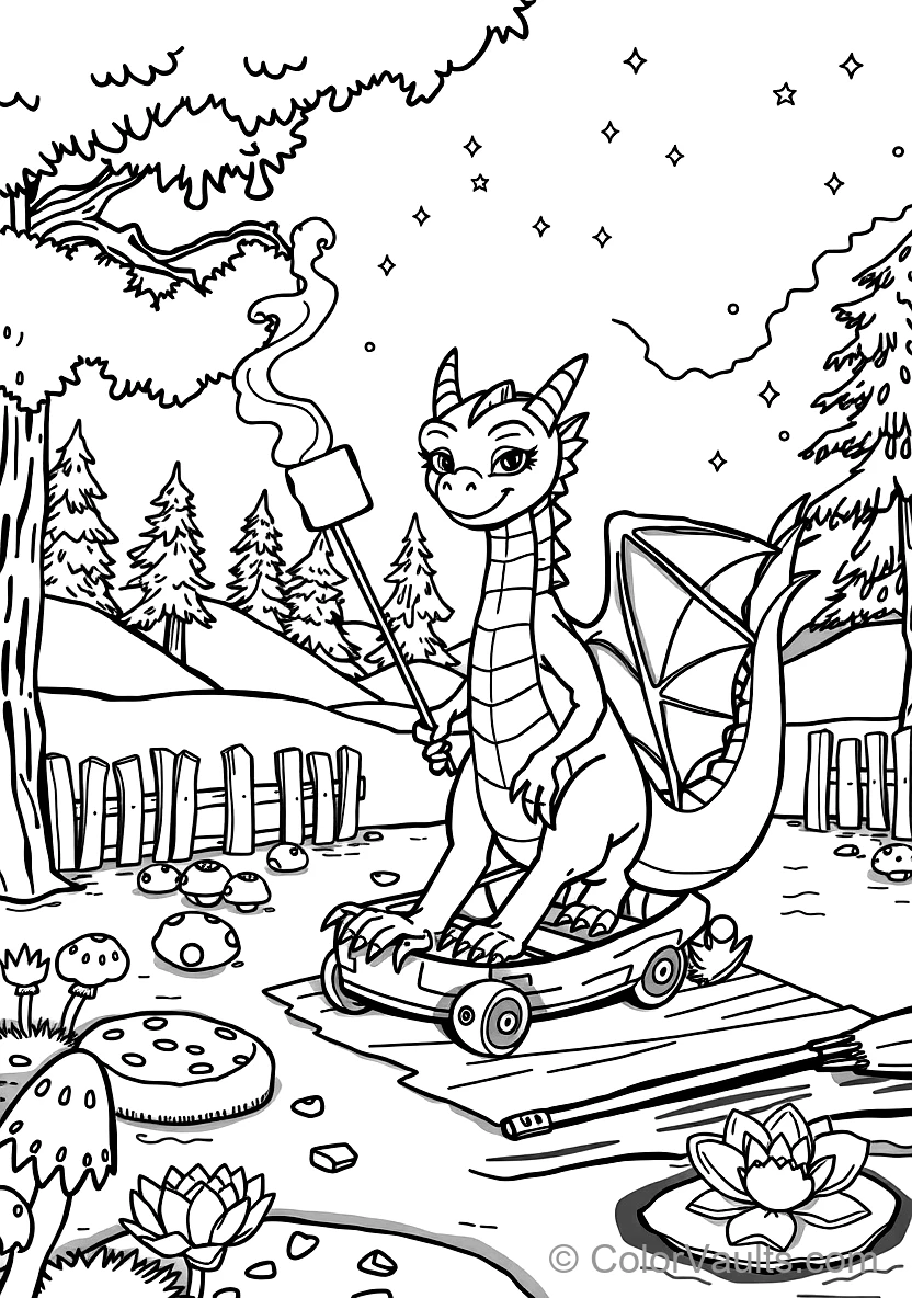 Friendly Baby Dragon Roasting a Marshmallow on a Stick (Scene 8)