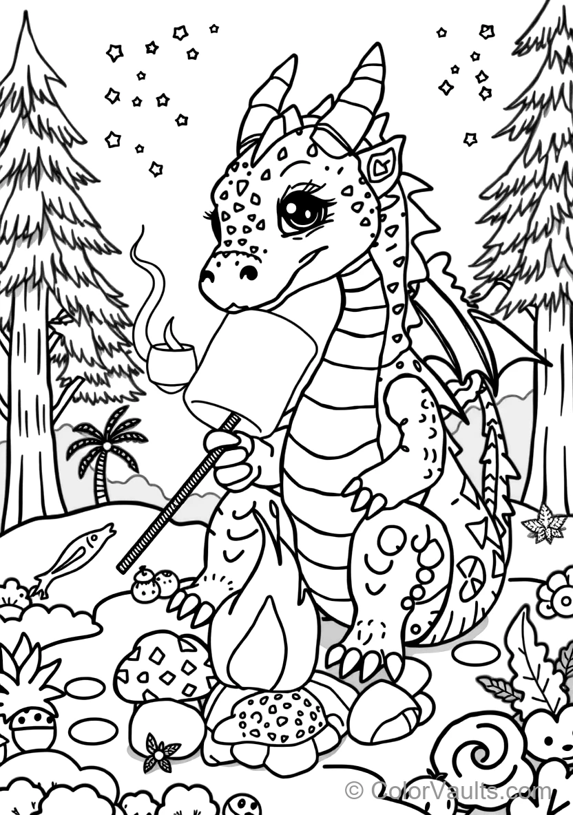 Friendly Baby Dragon Roasting a Marshmallow on a Stick (Scene 9)