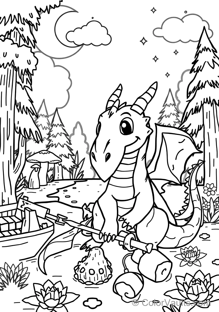 Friendly Baby Dragon Roasting a Marshmallow on a Stick (Scene 11)