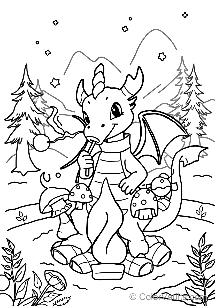 Friendly Baby Dragon Roasting a Marshmallow on a Stick (Scene 12)