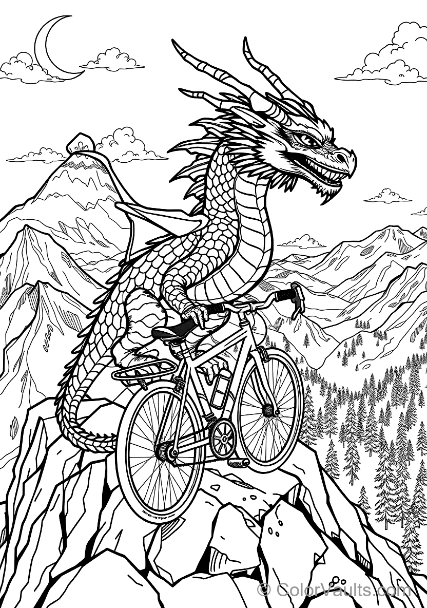 Majestic European Fire Dragon mit Scales Perched (Scene 9)