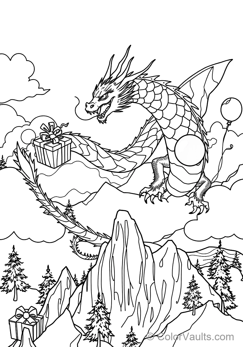 Graceful Eastern Water Dragon Spiraling Through Misty (Scene 12)