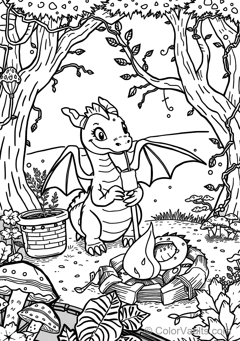 Friendly Baby Dragon Roasting a Marshmallow on a Stick (Scene 16)