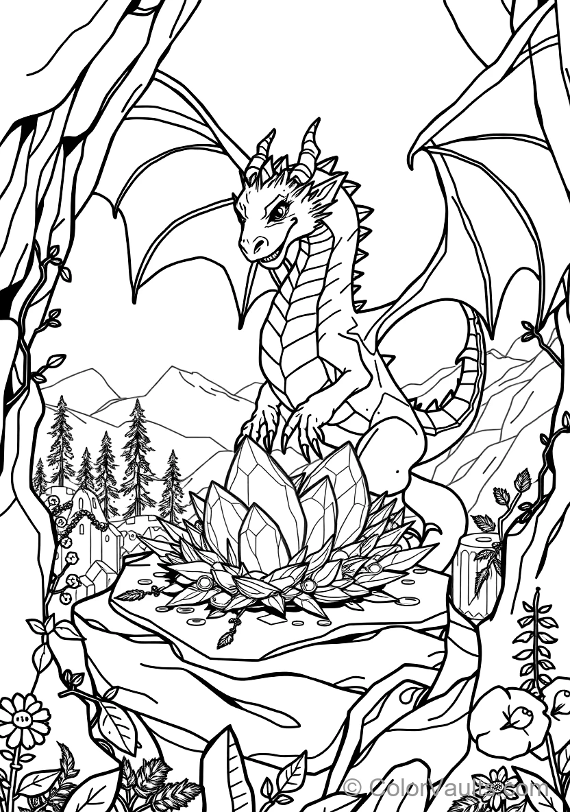 Mother Dragon Curling Wings Around a Nest of Glowing (Scene 12)