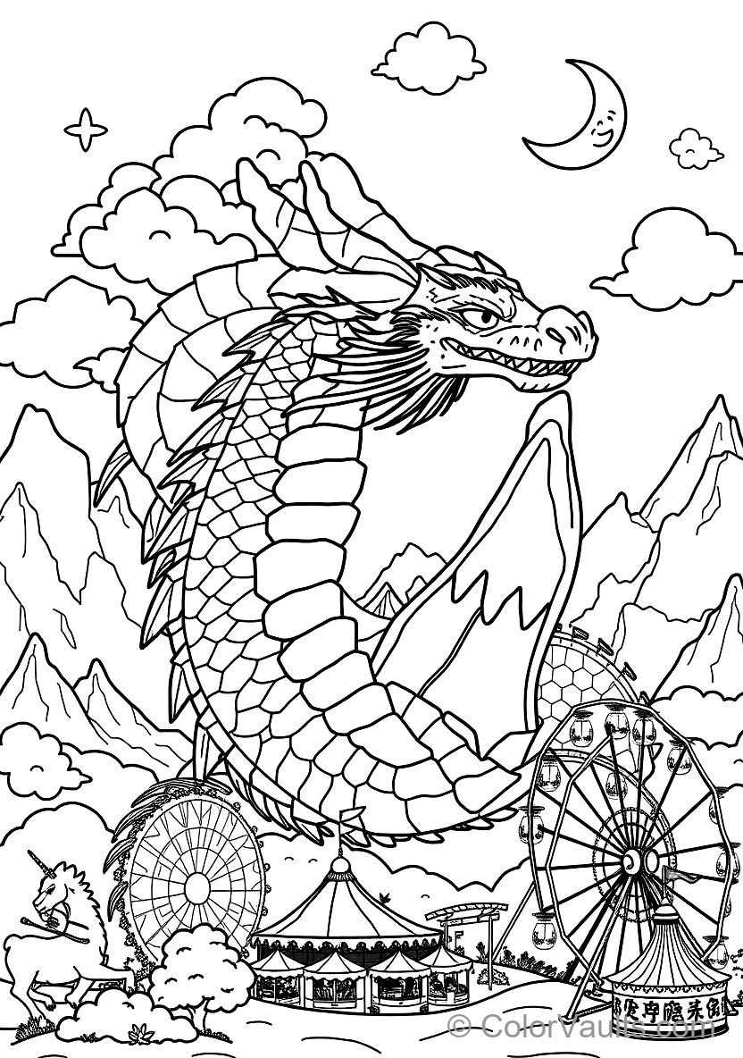 Graceful Eastern Water Dragon Spiraling Through Misty (Scene 18)
