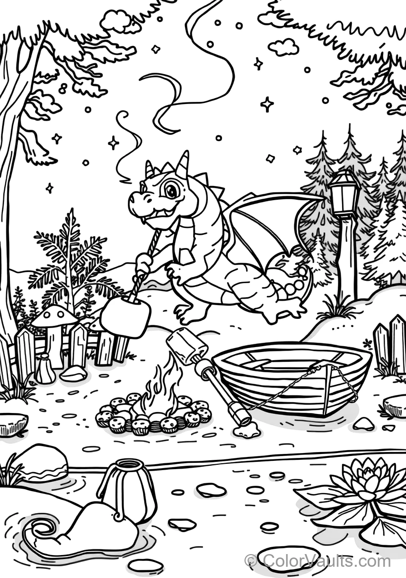 Friendly Baby Dragon Roasting a Marshmallow on a Stick (Scene 21)