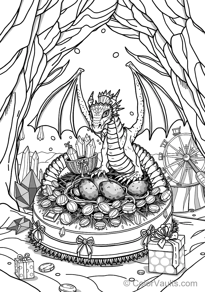Mother Dragon Curling Wings Around a Nest of Glowing (Scene 13)