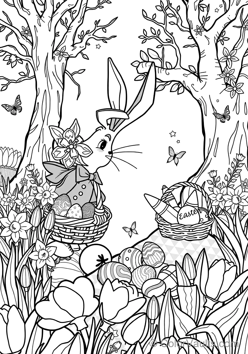 Ostern Bunny Delivering Gift Baskets on Bicycle (2)