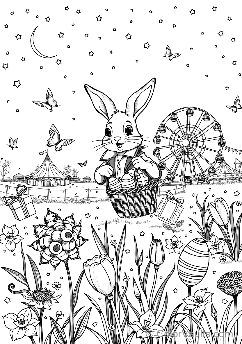 Ostern Basket Filled mit Eggs, Ribbon und Flowers (3)