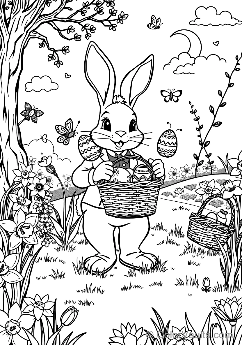 Pâques Bunny Delivering Gift Baskets on Bicycle (3)