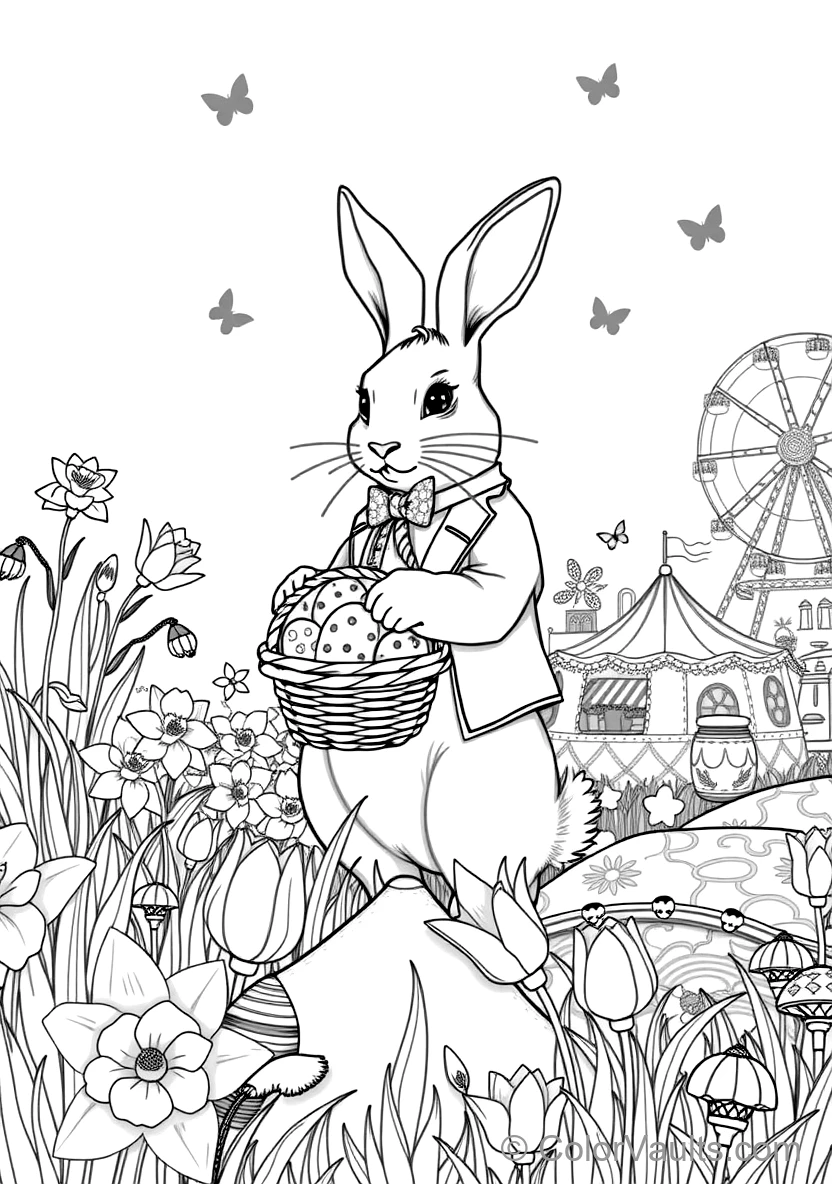 Süßer Bunny Wearing a Flower Crown in Meadow (4)