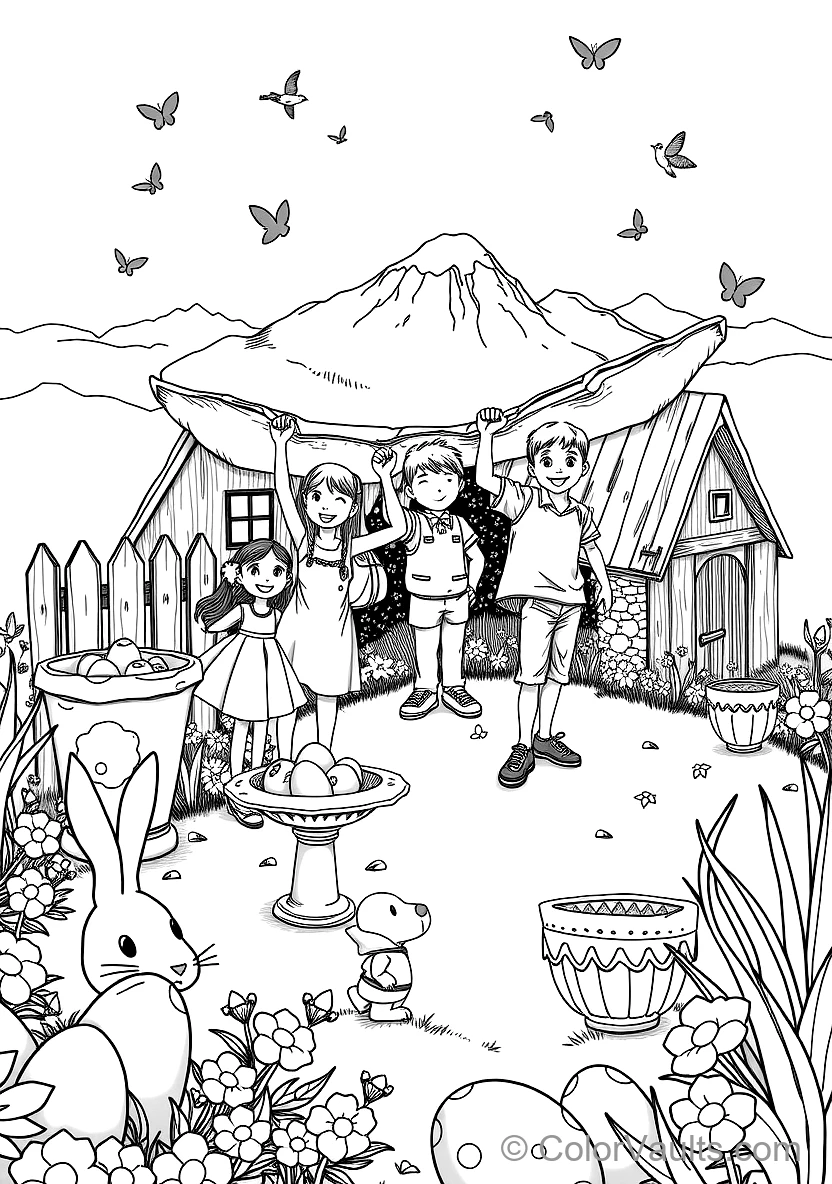 Pâques Egg Hunt Children Finding Hidden Surprises (4)