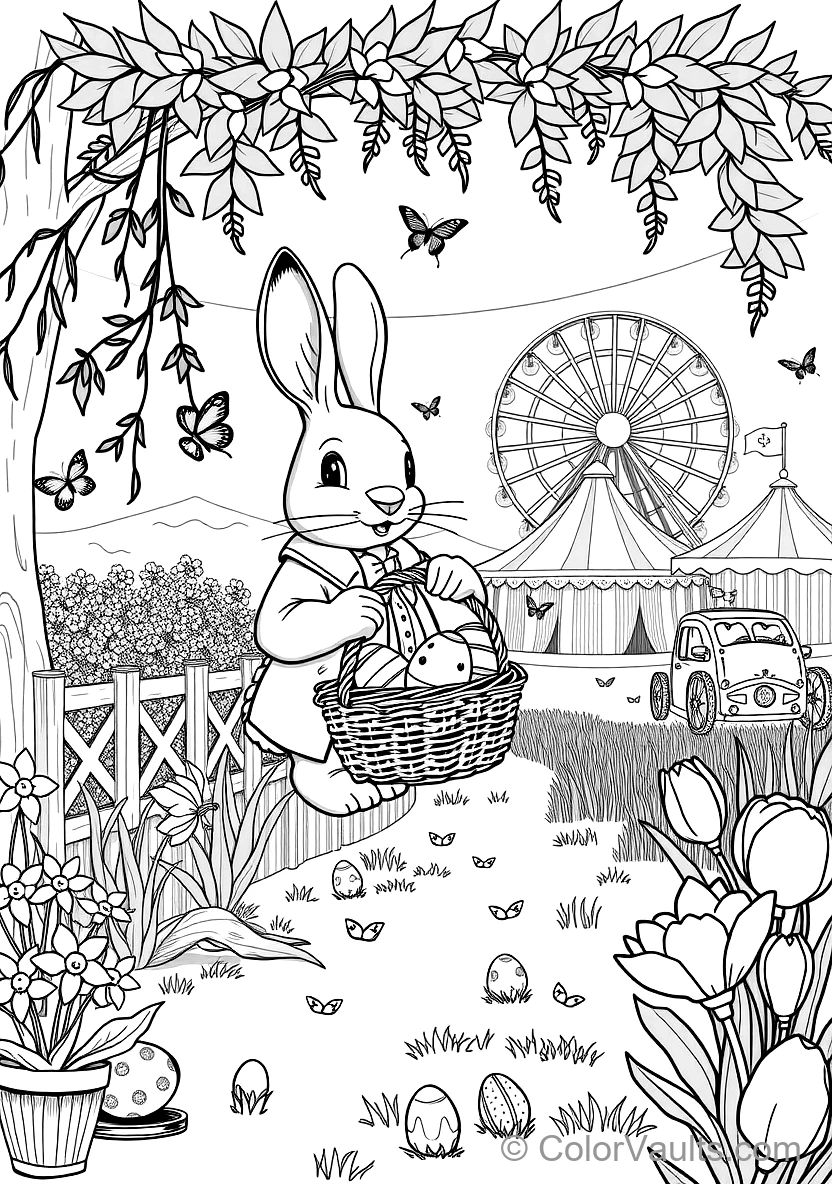 Baby Bunny Sleeping in a Woven Pâques Basket (6)