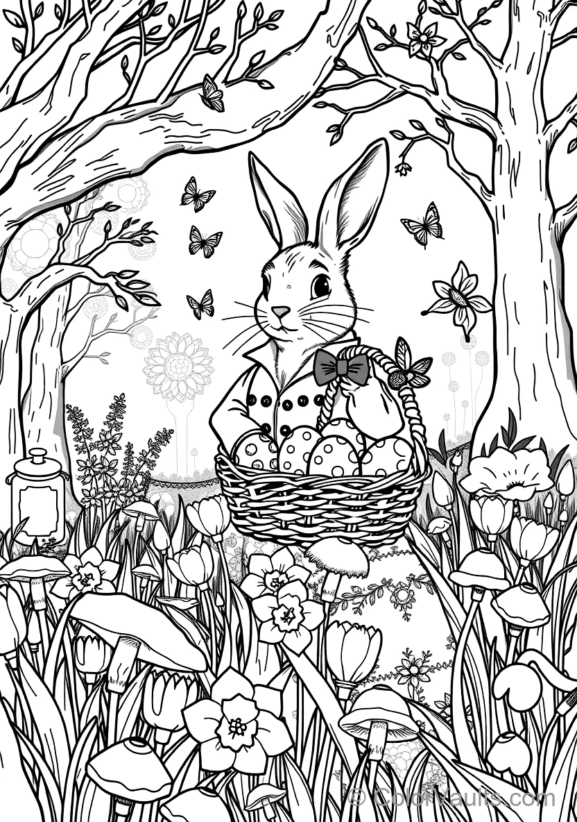 Pâques Bunny Delivering Gift Baskets on Bicycle (6)
