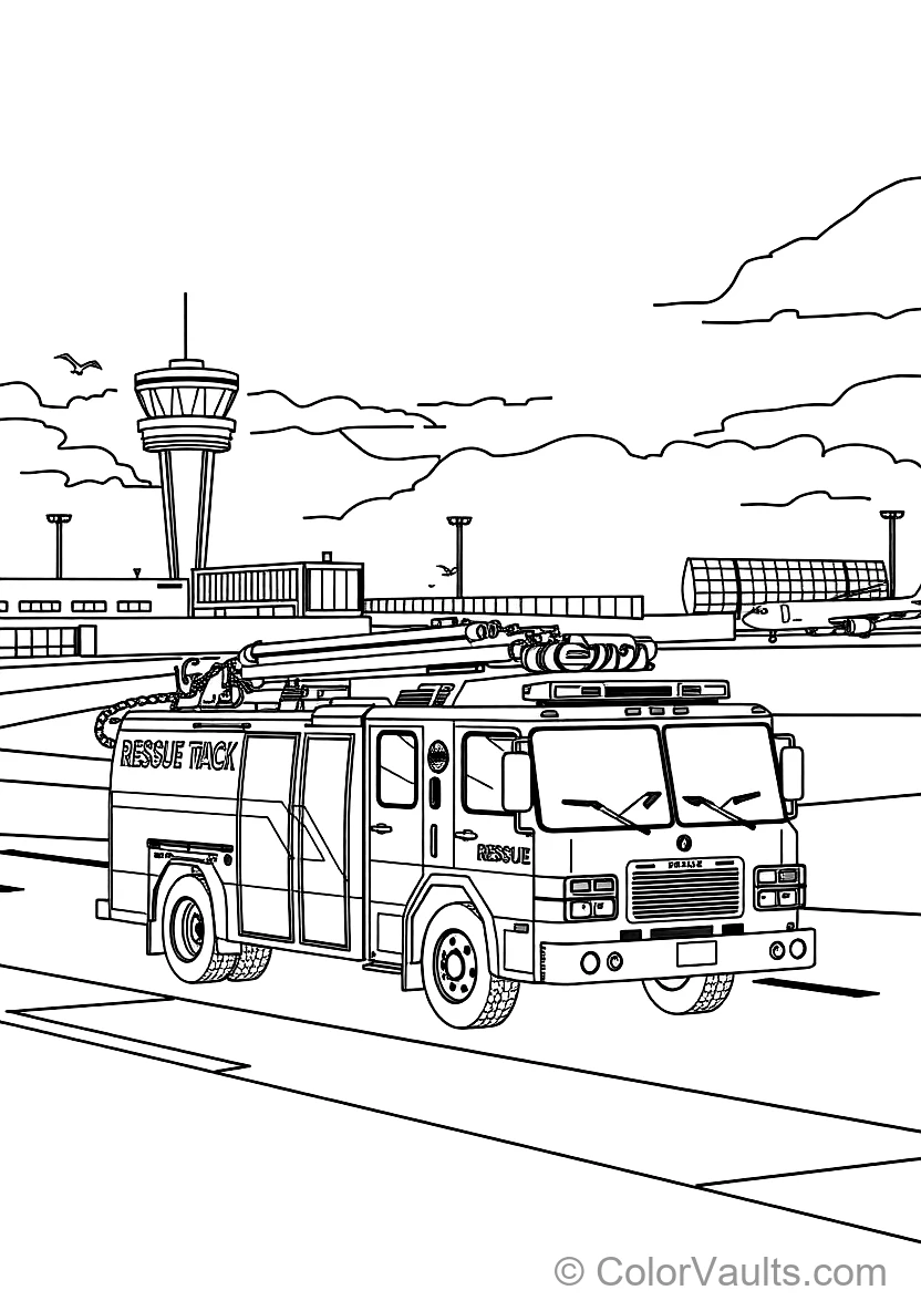 Emergency Vehicles (Fire & Polizei) coloring page 2