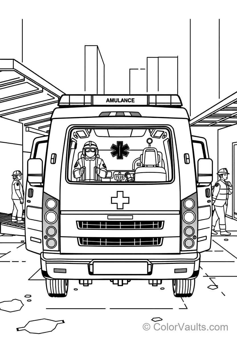 Emergency Vehicles (Fire & Polizei) coloring page 3