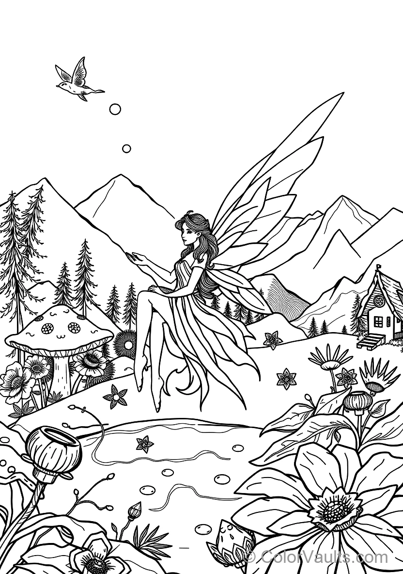 Water Lily Fairy Floating on a Peaceful Pond