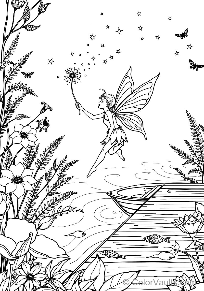 Woodland Pixie Playing Flute avec Woodland Animals