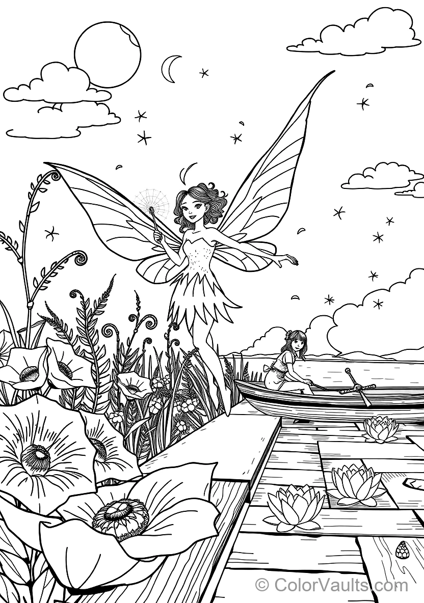 Pixie Gathering Dewdrops in Morning Light