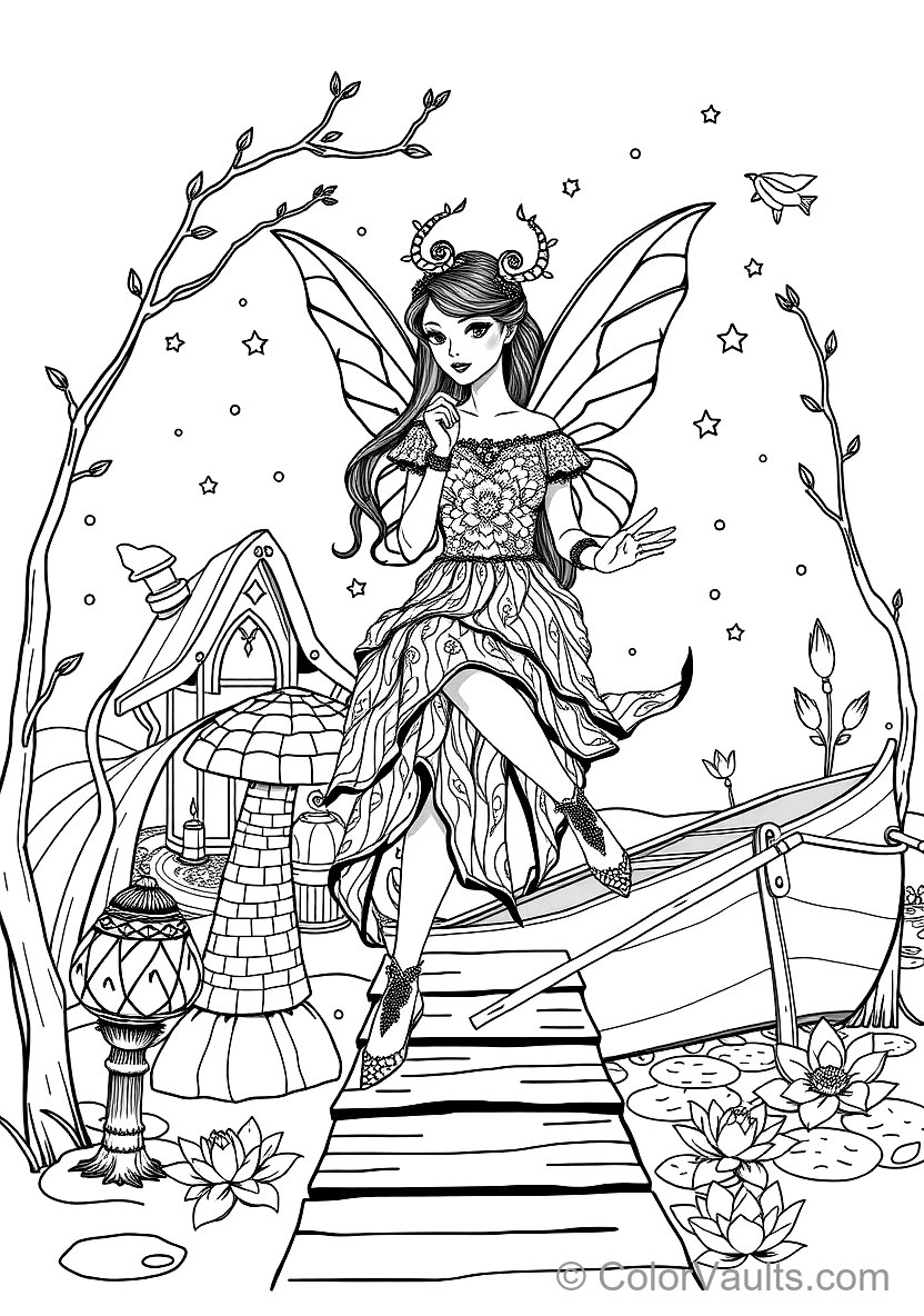 Woodland Pixie Playing Flute with Woodland Animals (2)