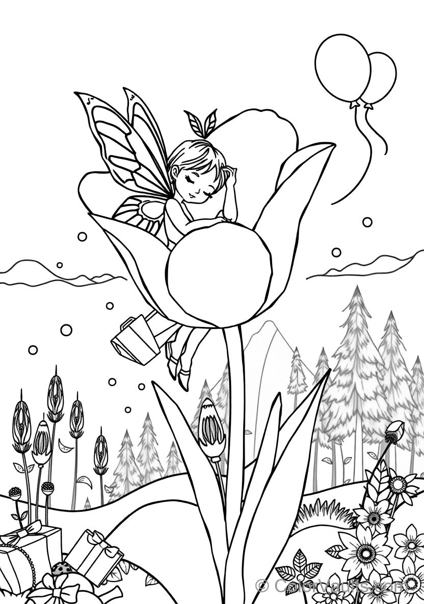 Fairy Flying Alongside a Colorful Butterfly (2)