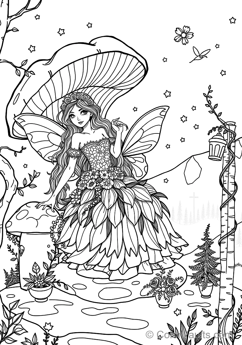 Baby Fairy Sleeping in a Soft Flower Petal Bed (2)
