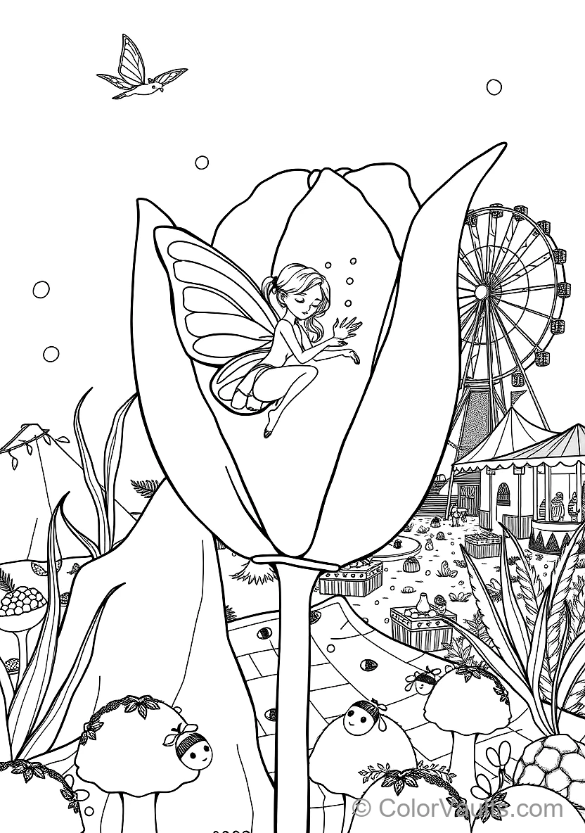 Woodland Pixie Playing Flute with Woodland Animals (3)