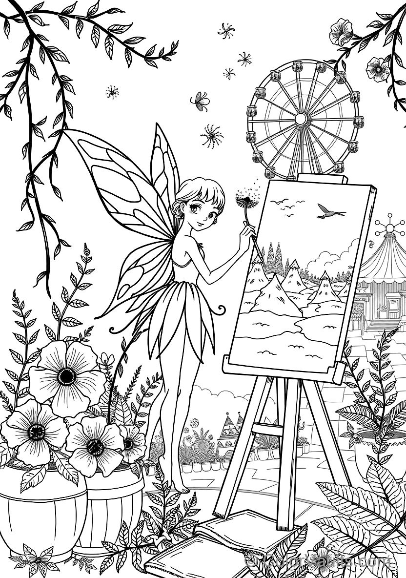 Fairy Flying Alongside a Colorful Butterfly (3)