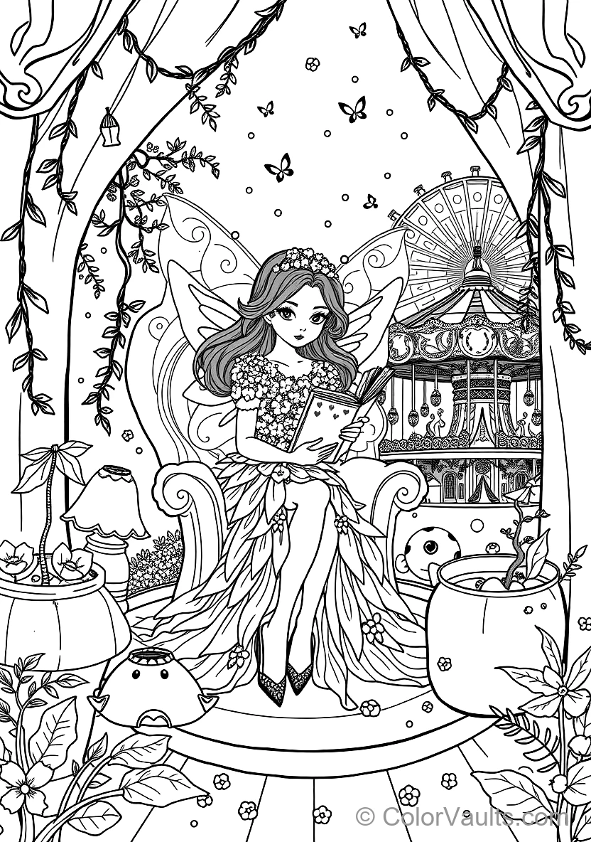 Woodland Pixie Playing Flute avec Woodland Animals (4)
