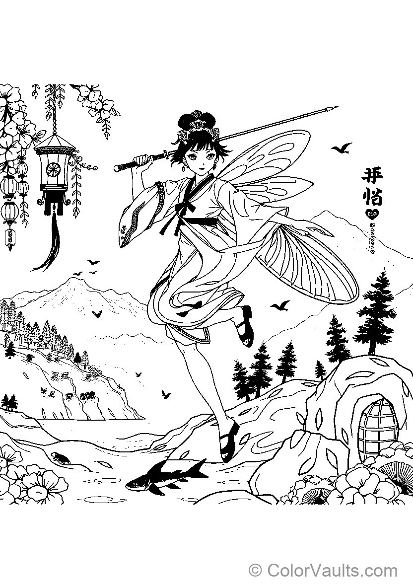 Fairies & Pixies coloring page 2