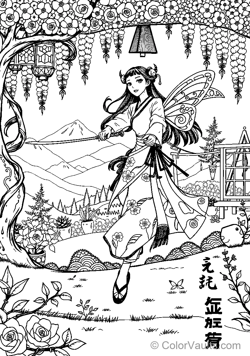 Fairies & Pixies coloring page 3