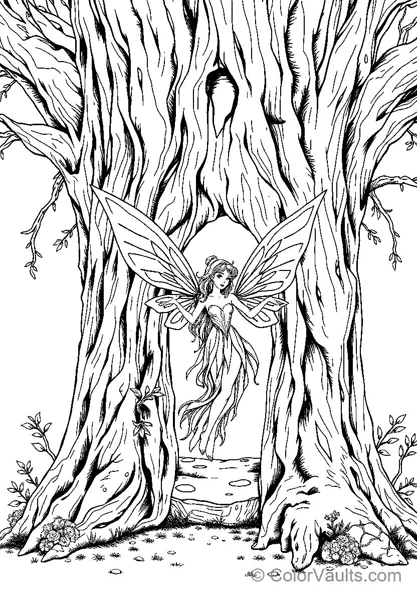 Fairy Among Tree Roots