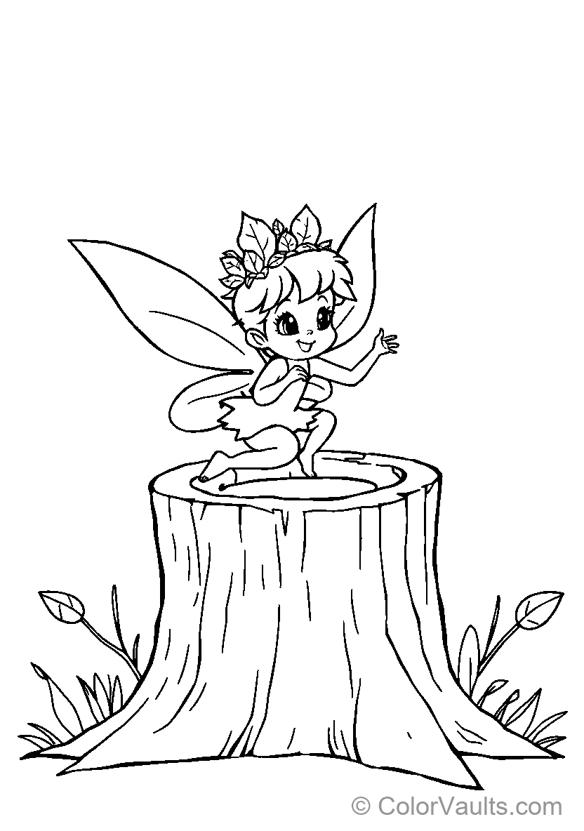 Fairy Seated On Stump