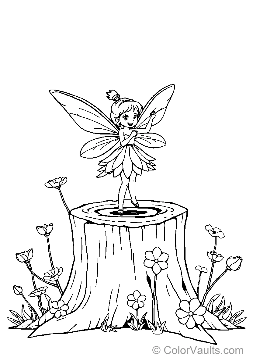 Fairy op Boomstam