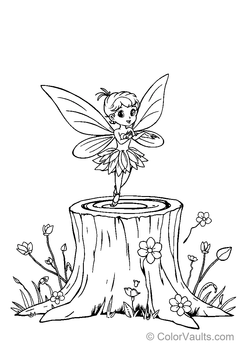 Fairy Stands On Tree Stump